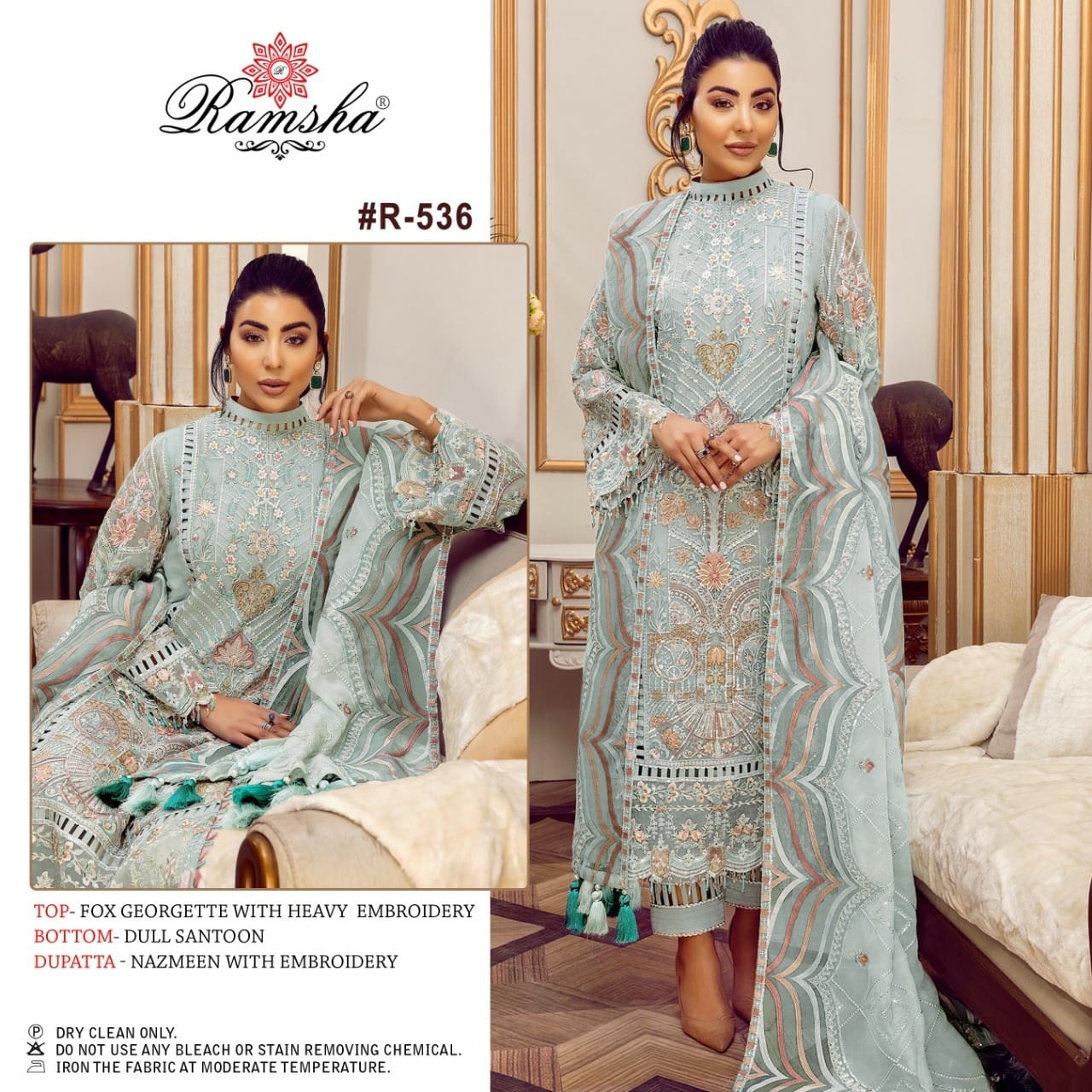 R 536 By Ramsha Pakistani Salwar Suits Catalog